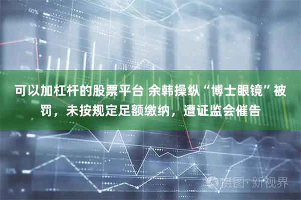 可以加杠杆的股票平台 余韩操纵“博士眼镜”被罚，未按规定足额缴纳，遭证监会催告